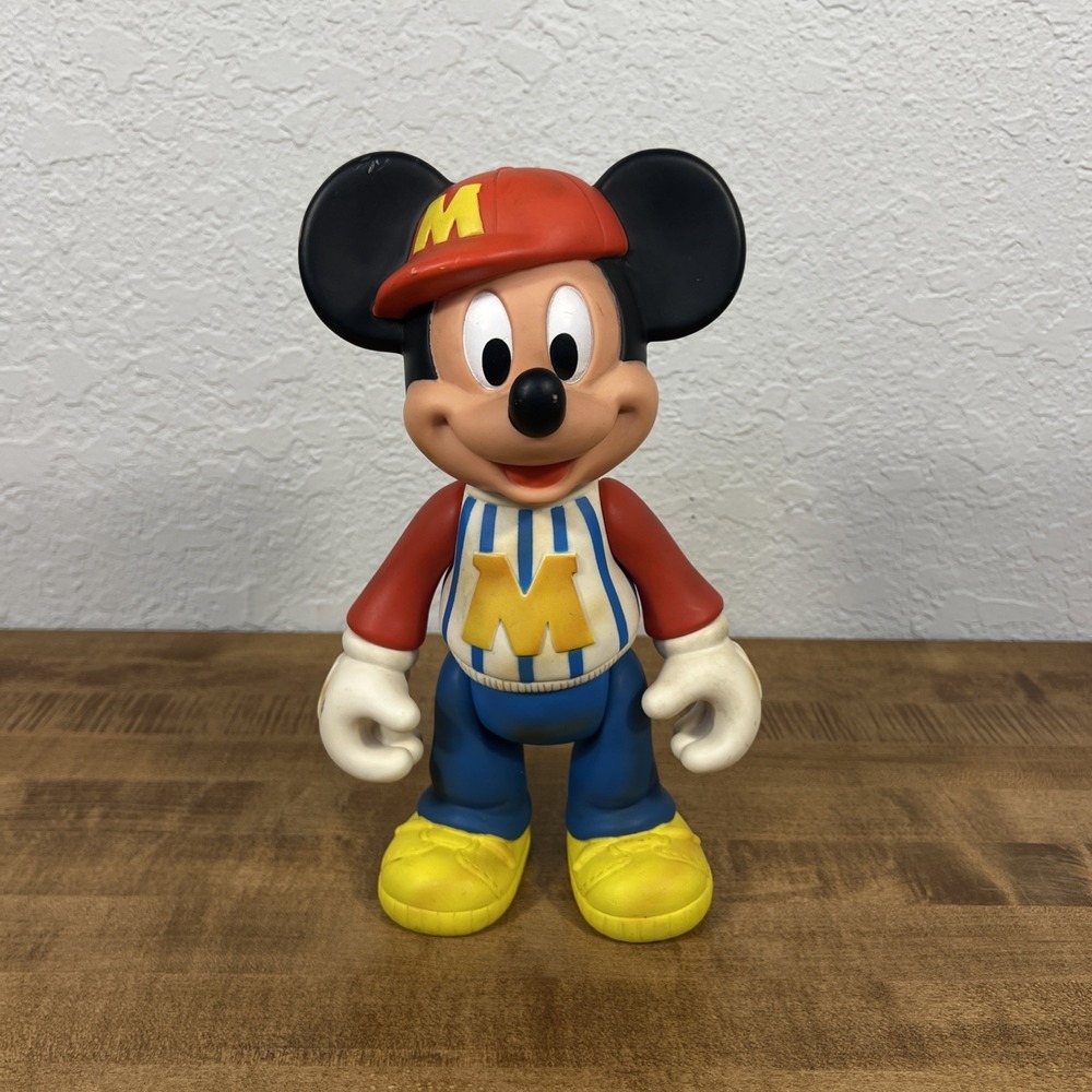 Vintage Mickey Mouse Disney‎ 12" Posable Arms, Head & Legs Baseball Figurine
